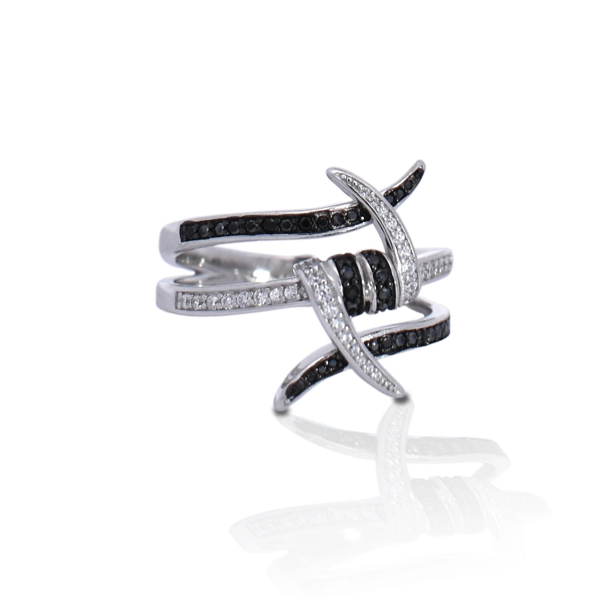 Suzanne Kalan Fireworks Barb Wire Ring in Black Sapphire - ShopStyle